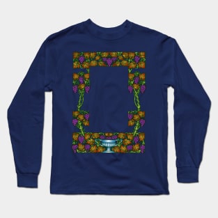 wine floral frame Long Sleeve T-Shirt